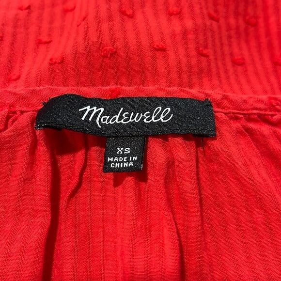 Madewell Peek-A-Boo Pom Pom Blouse Sz XS - Picture 9 of 11